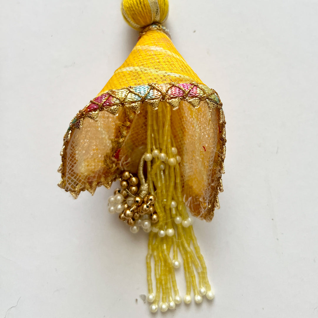 Handcrafted Gota Patti "Surya" Couple Rakhi & Lumba Set With Roli Chawal for Bhaiya Bhabhi