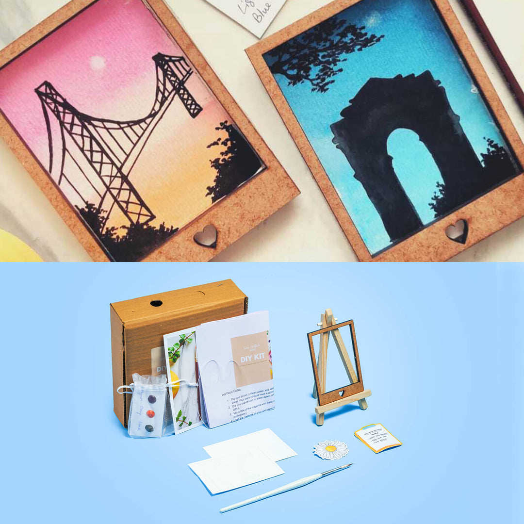 Watercolor Polaroid Frame Painting DIY Kit