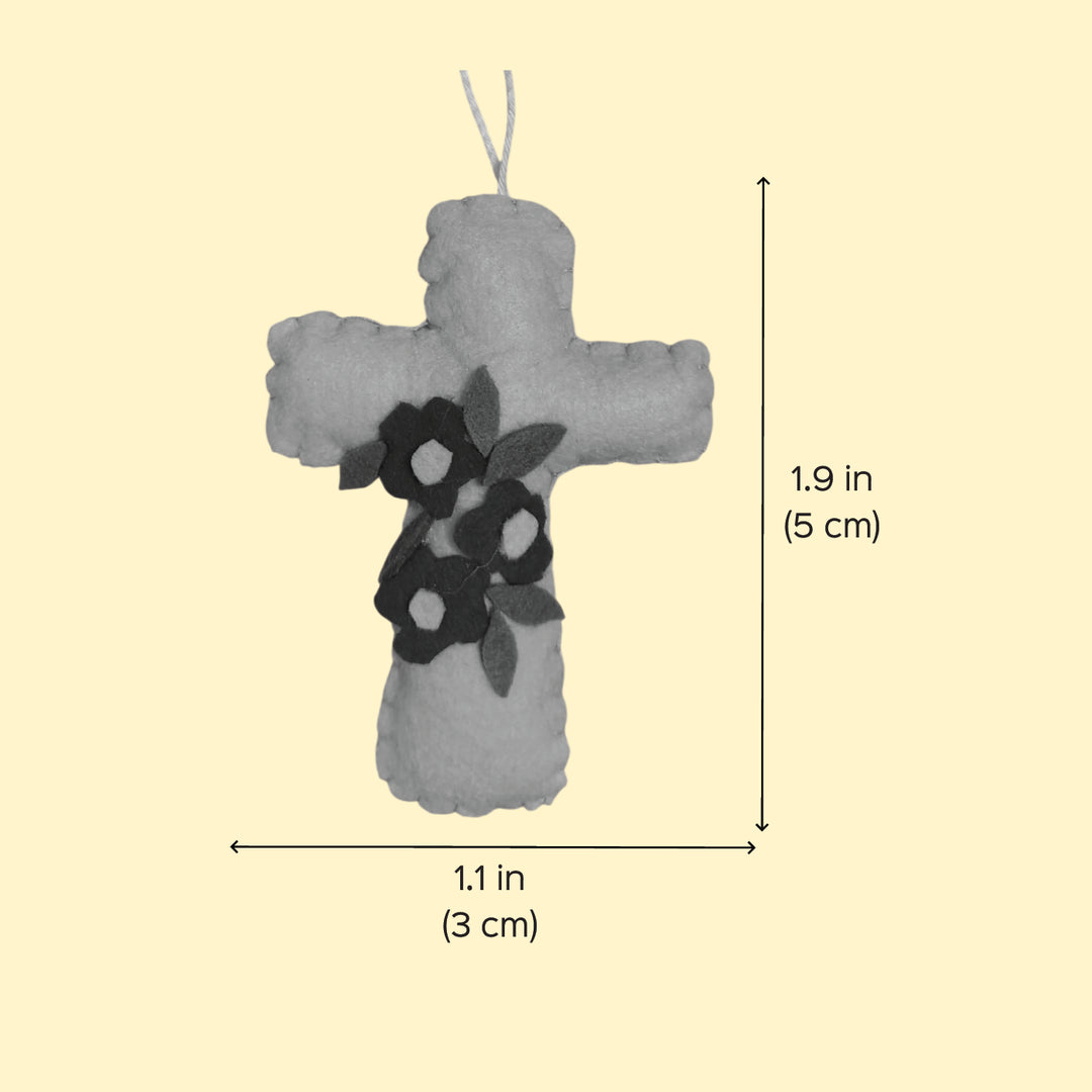 Handmade Cross Felt Ornament For Christmas Tree Decoration