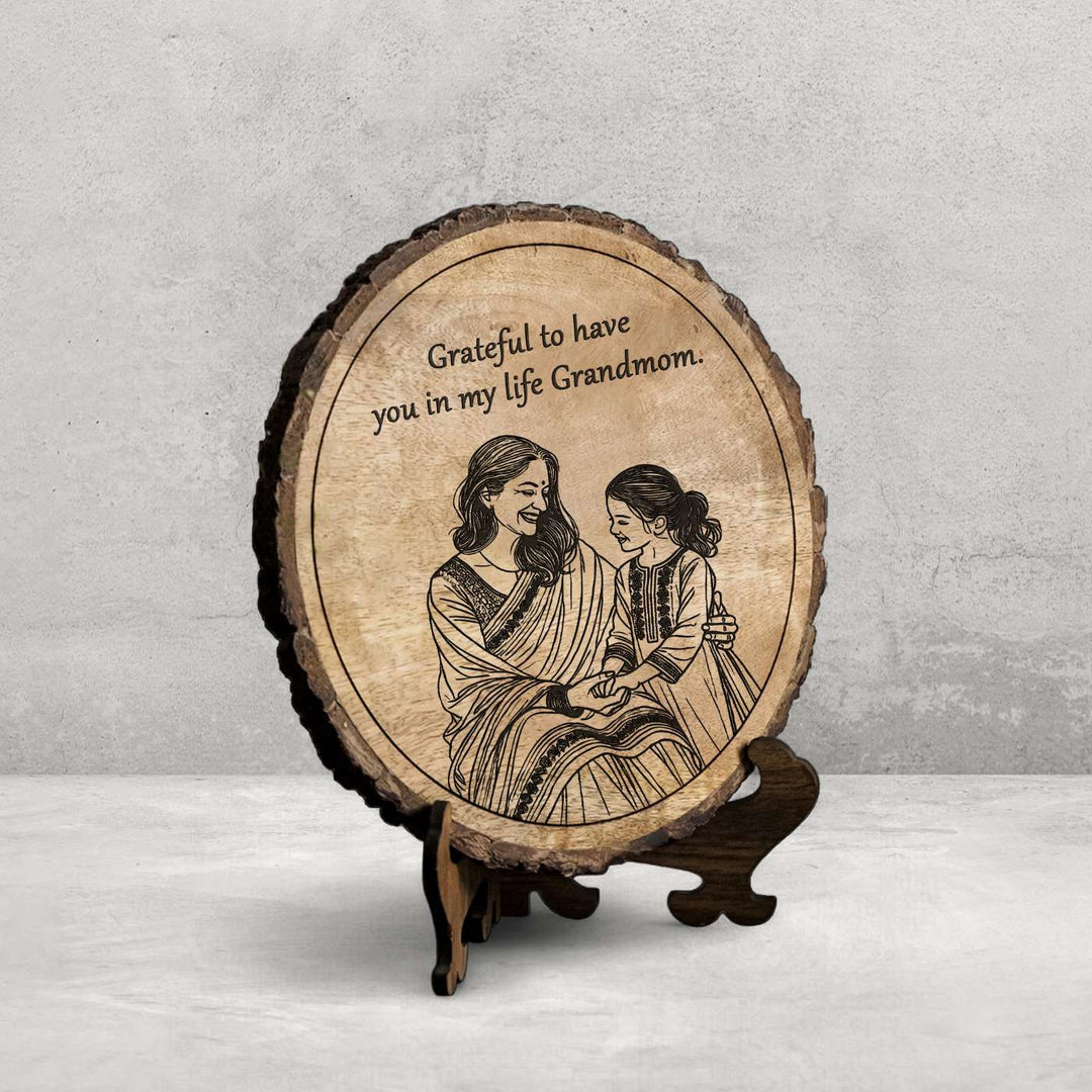 Personalized Hand Carved Engraved Mom And Daughter Theme Wooden Decorative Plaque