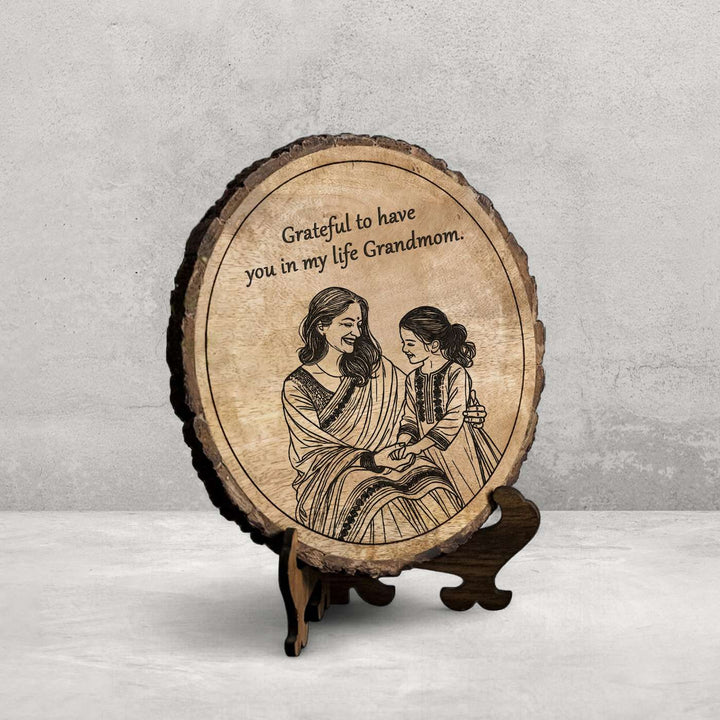 Personalized Hand Carved Engraved Mom And Daughter Theme Wooden Decorative Plaque