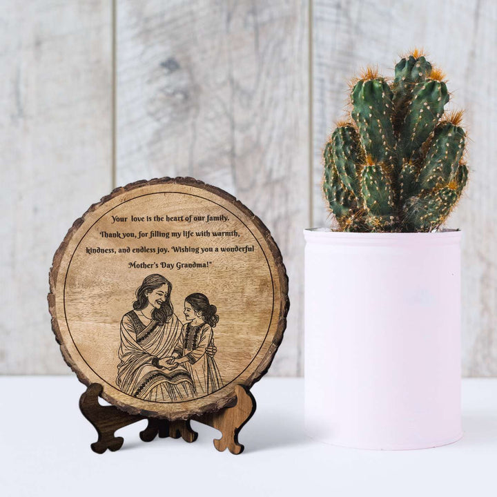Personalized Hand Carved Engraved Mom And Daughter Theme Wooden Decorative Plaque
