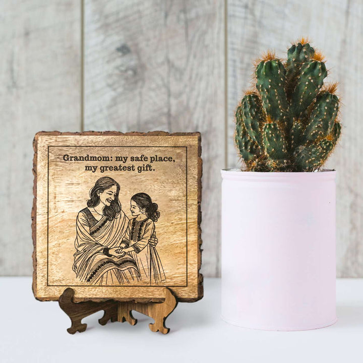 Personalized Hand Carved Engraved Mom And Daughter Theme Wooden Decorative Plaque