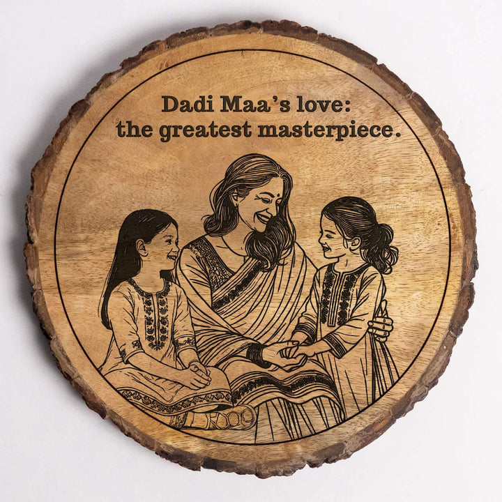 Personalized Hand Carved Engraved Dadi And Granddaughters Theme Wooden Decorative Plaque