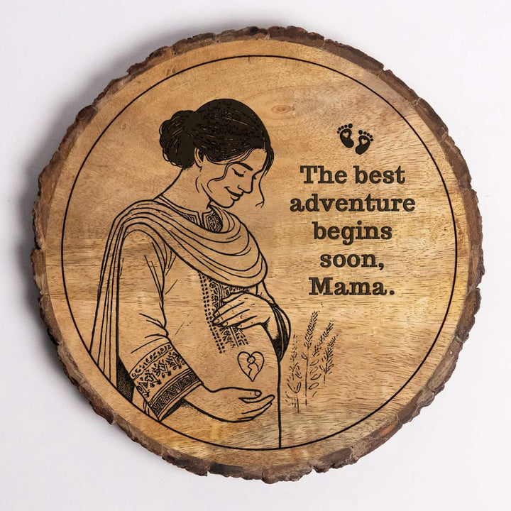 Personalized Hand Carved Engraved Mom To Be Theme Wooden Decorative Plaque