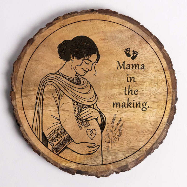 Personalized Hand Carved Engraved Mom To Be Theme Wooden Decorative Plaque