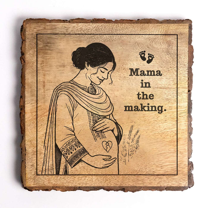 Personalized Hand Carved Engraved Mom To Be Theme Wooden Decorative Plaque