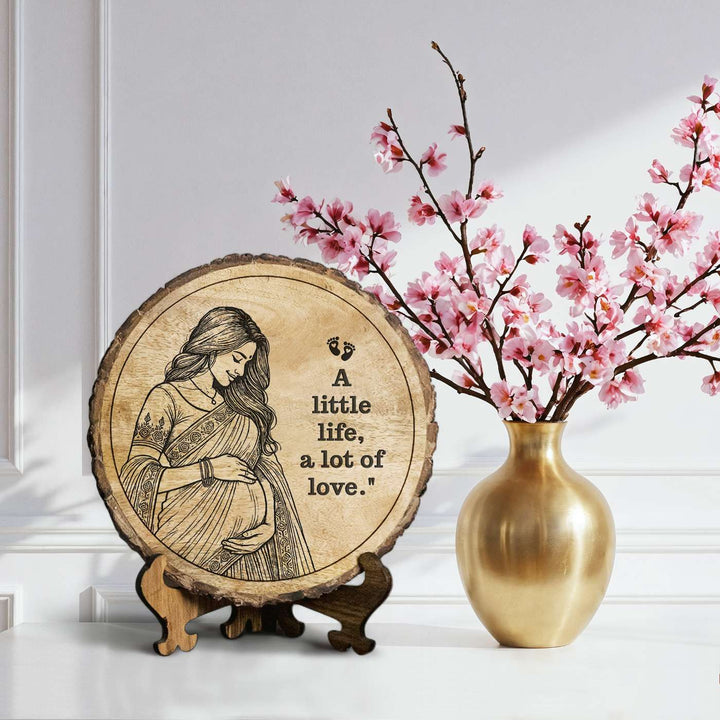 Personalized Hand Carved Engraved Mom To Be Theme Wooden Decorative Plaque