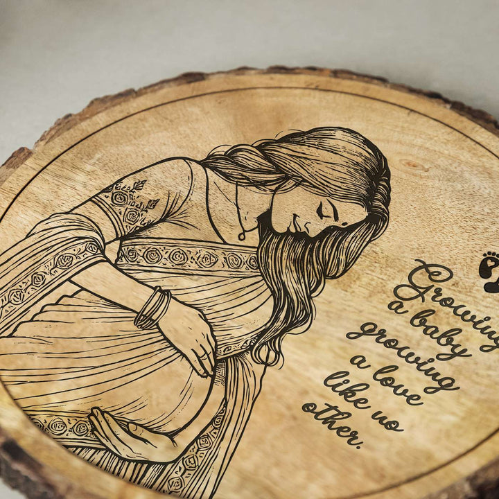 Personalized Hand Carved Engraved Mom To Be Theme Wooden Decorative Plaque
