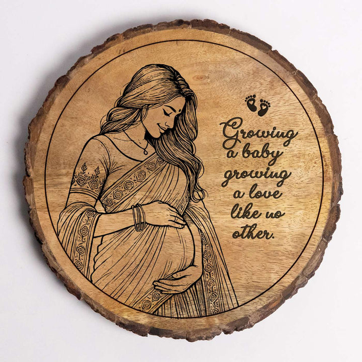Personalized Hand Carved Engraved Mom To Be Theme Wooden Decorative Plaque
