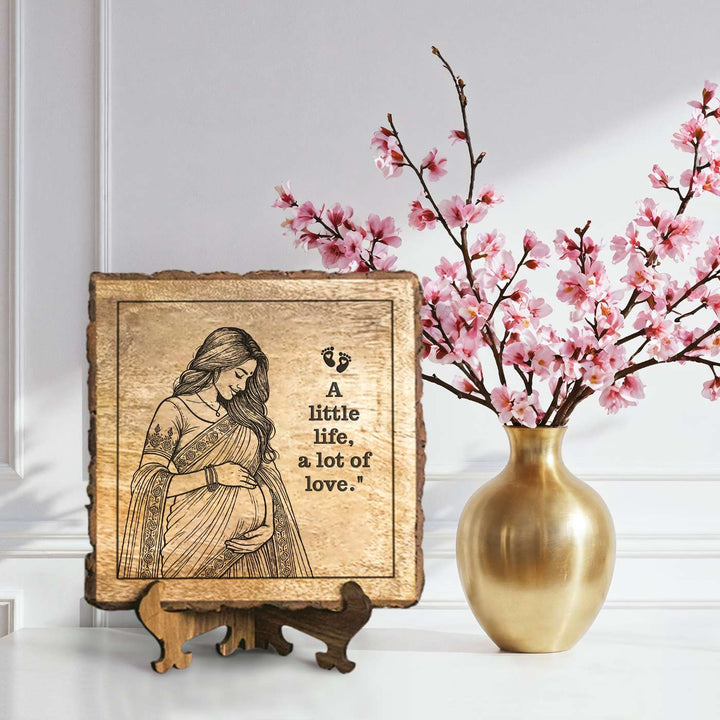 Personalized Hand Carved Engraved Mom To Be Theme Wooden Decorative Plaque