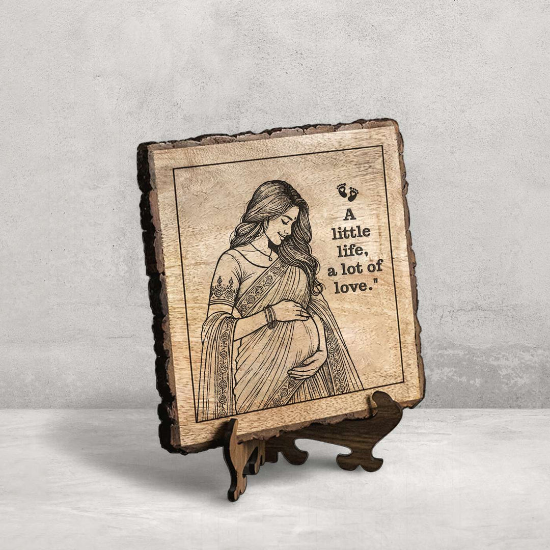 Personalized Hand Carved Engraved Mom To Be Theme Wooden Decorative Plaque