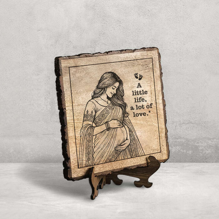 Personalized Hand Carved Engraved Mom To Be Theme Wooden Decorative Plaque