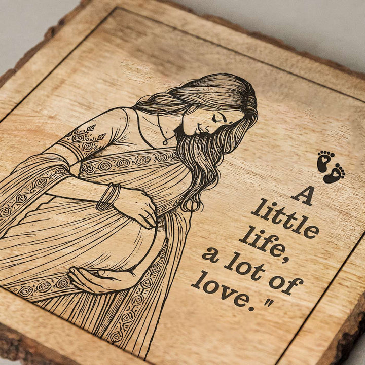 Personalized Hand Carved Engraved Mom To Be Theme Wooden Decorative Plaque
