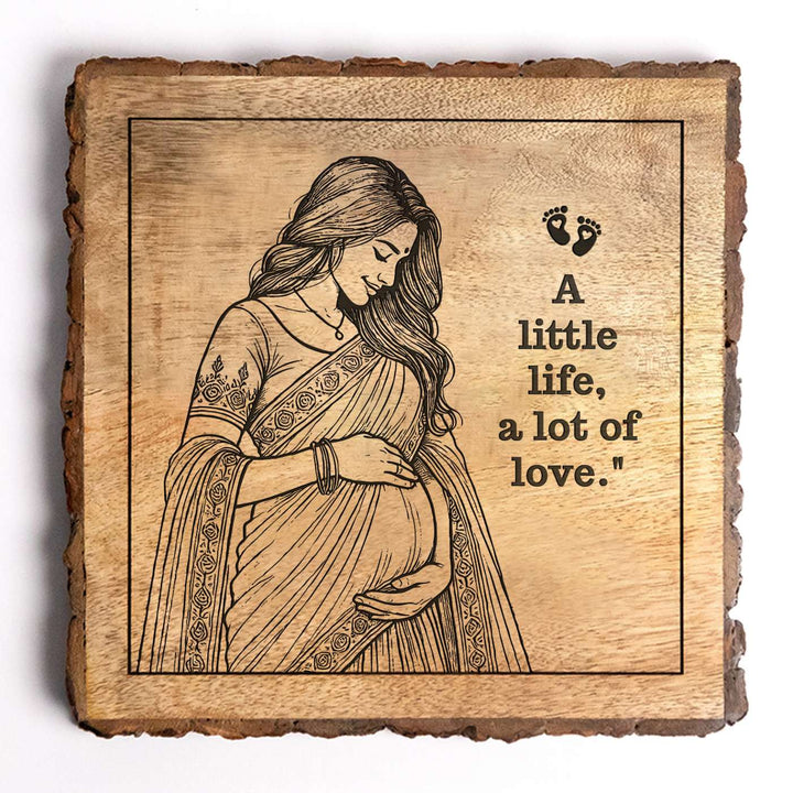Personalized Hand Carved Engraved Mom To Be Theme Wooden Decorative Plaque