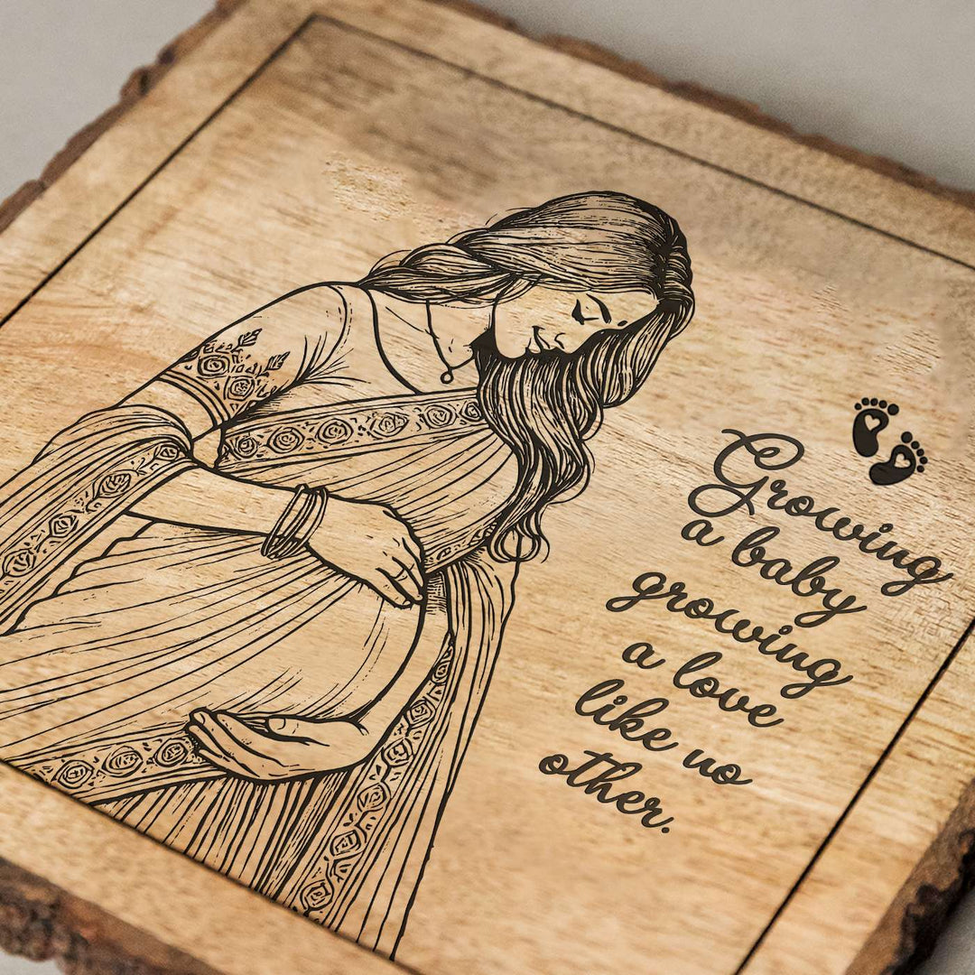 Personalized Hand Carved Engraved Mom To Be Theme Wooden Decorative Plaque