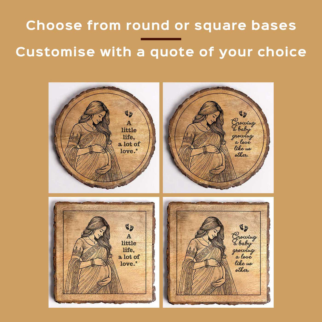 Personalized Hand Carved Engraved Mom To Be Theme Wooden Decorative Plaque