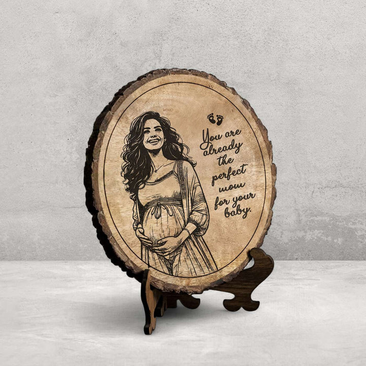 Personalized Hand Carved Engraved Mom To Be Theme Wooden Decorative Plaque