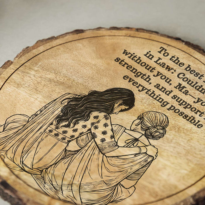 Personalized Hand Carved Engraved Mother In Law Theme Wooden Decorative Plaque