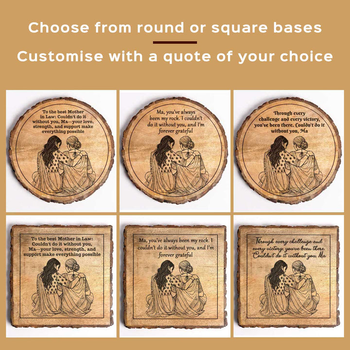 Personalized Hand Carved Engraved Mother In Law Theme Wooden Decorative Plaque