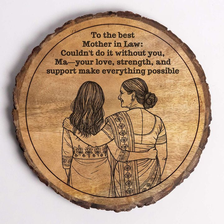 Personalized Hand Carved Engraved Mother In Law Theme Wooden Decorative Plaque