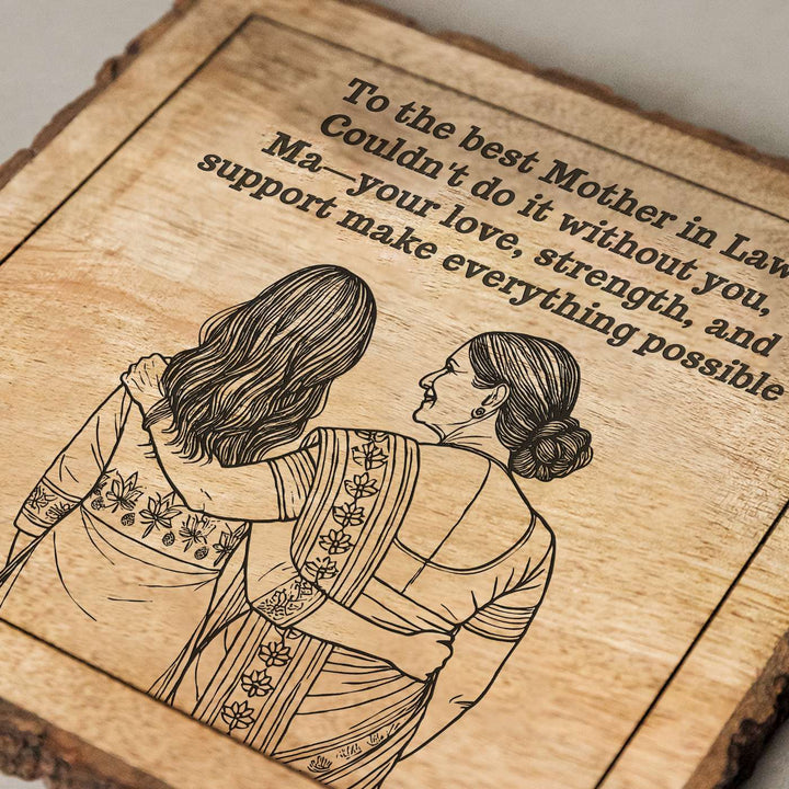 Personalized Hand Carved Engraved Mother In Law Theme Wooden Decorative Plaque