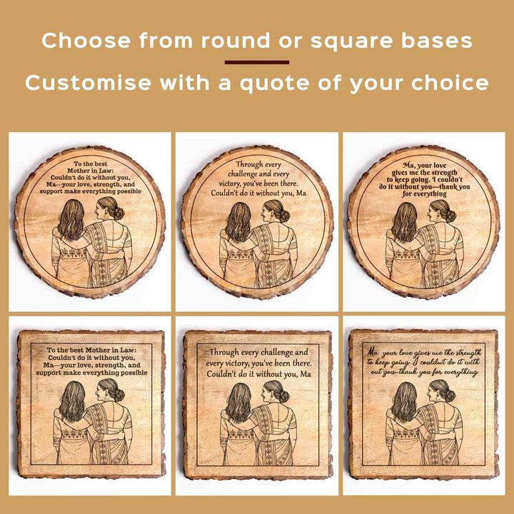 Personalized Hand Carved Engraved Mother In Law Theme Wooden Decorative Plaque