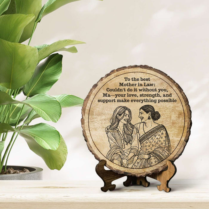 Personalized Hand Carved Engraved Mother In Law Theme Wooden Decorative Plaque