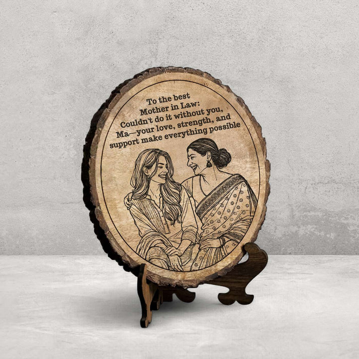 Personalized Hand Carved Engraved Mother In Law Theme Wooden Decorative Plaque