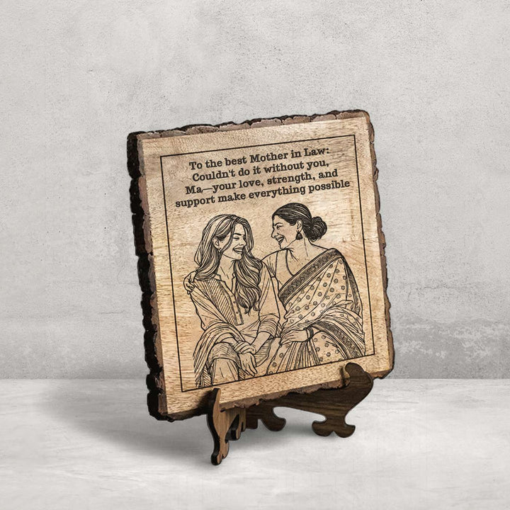 Personalized Hand Carved Engraved Mother In Law Theme Wooden Decorative Plaque
