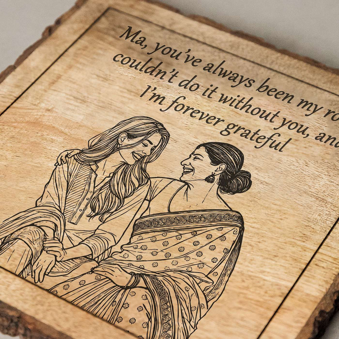 Personalized Hand Carved Engraved Mother In Law Theme Wooden Decorative Plaque