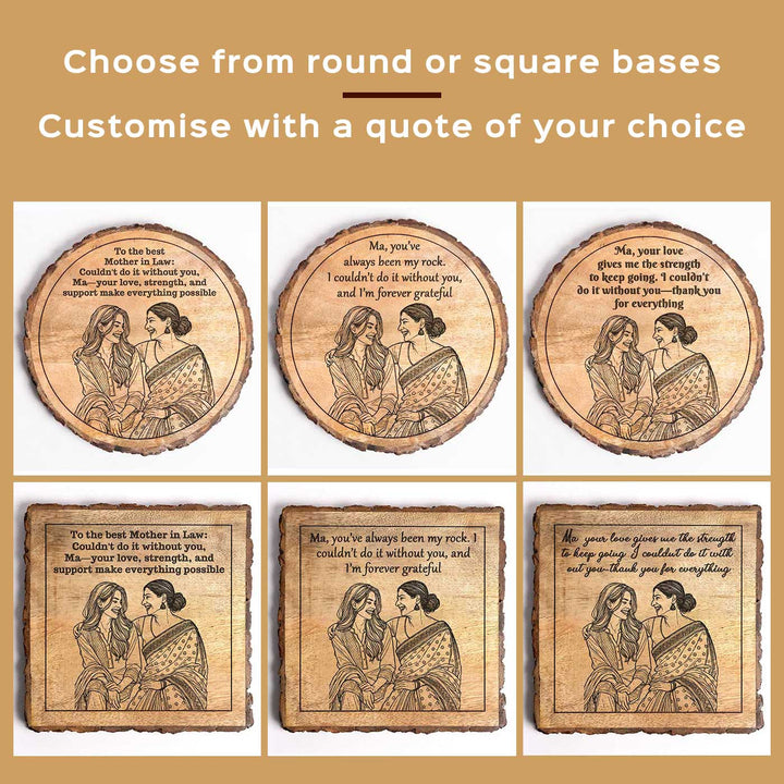Personalized Hand Carved Engraved Mother In Law Theme Wooden Decorative Plaque