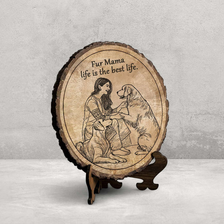 Personalized Hand Carved Engraved Pet Mom Theme Wooden Decorative Plaque