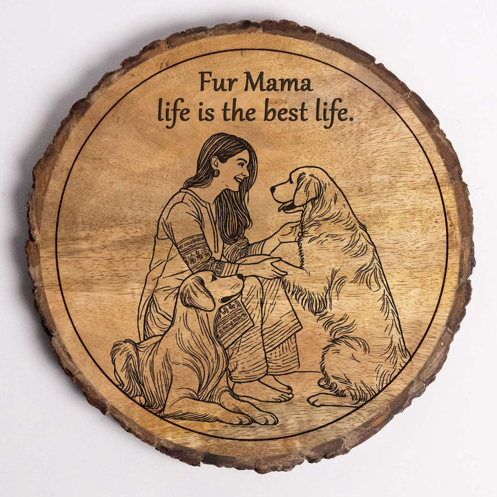 Personalized Hand Carved Engraved Pet Mom Theme Wooden Decorative Plaque