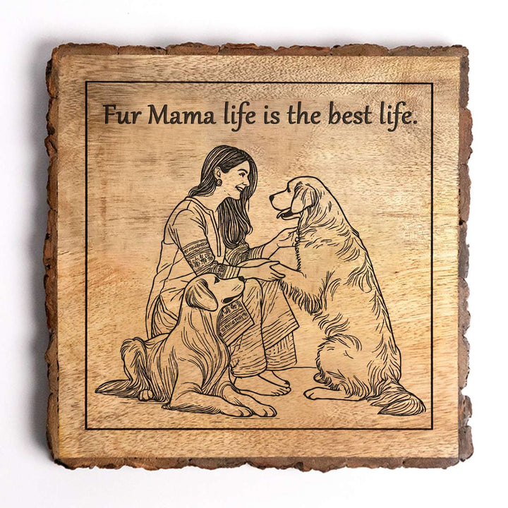 Personalized Hand Carved Engraved Pet Mom Theme Wooden Decorative Plaque
