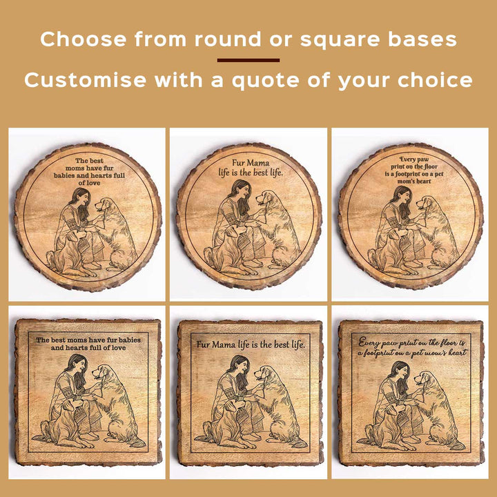Personalized Hand Carved Engraved Pet Mom Theme Wooden Decorative Plaque