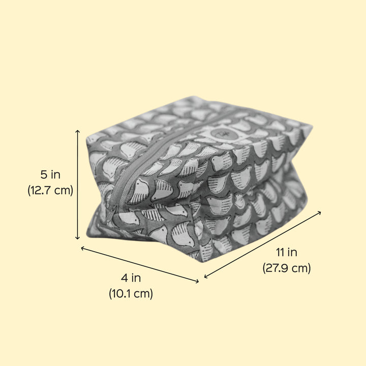 Yellow Ajrak Cotton Infinity Pouch
