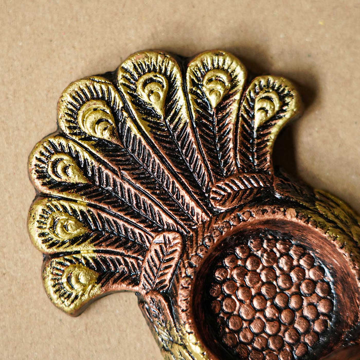 Handmade Peacock Terracotta Tealight Holder | Set Of 2