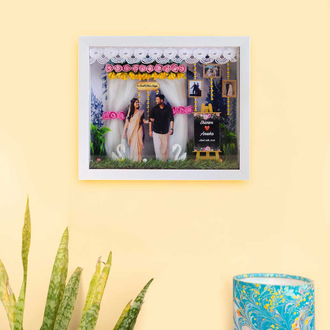 Photo Personalized White Minimalist MDF Wood Decorative Plaque