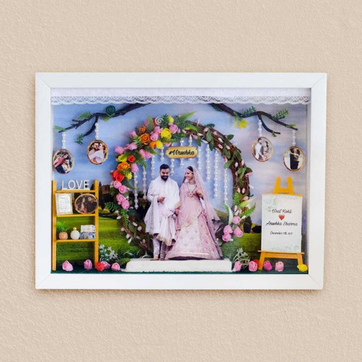 Photo Personalized Floral Theme MDF Wood Decorative Plaque With Lights