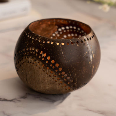 Eco-friendly Coconut Shell Tealight Holder I Exotic