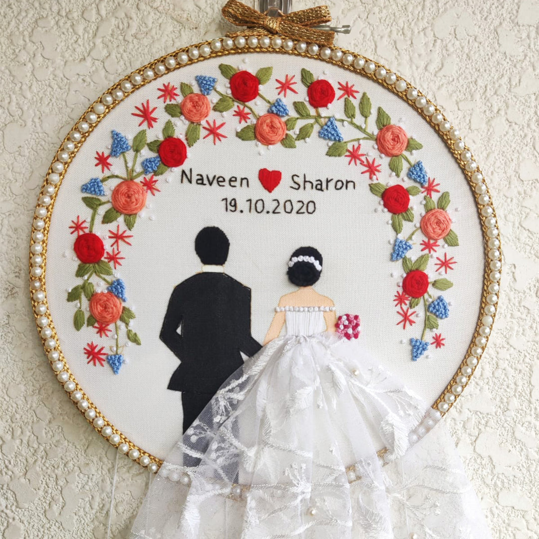 Personalized Embroidered Christian Wedding Plaque With Tassels