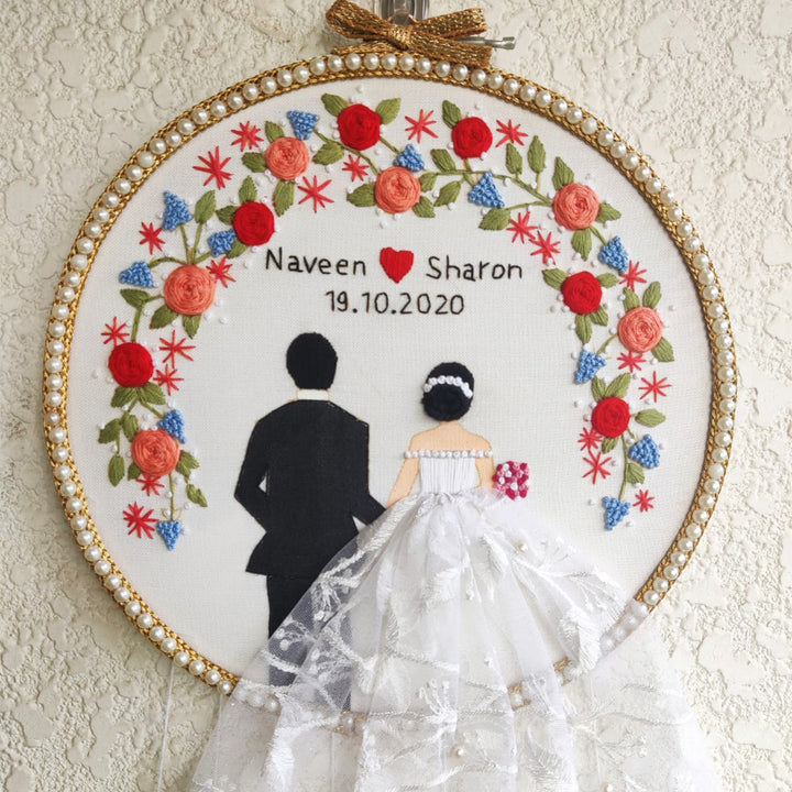 Personalized Embroidered Christian Wedding Plaque With Tassels