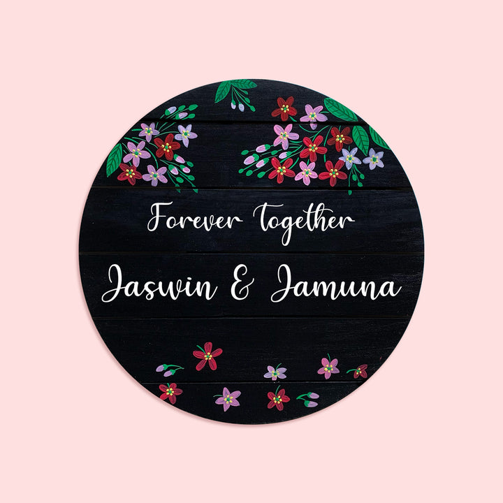 Hand Painted Floral Nameboard