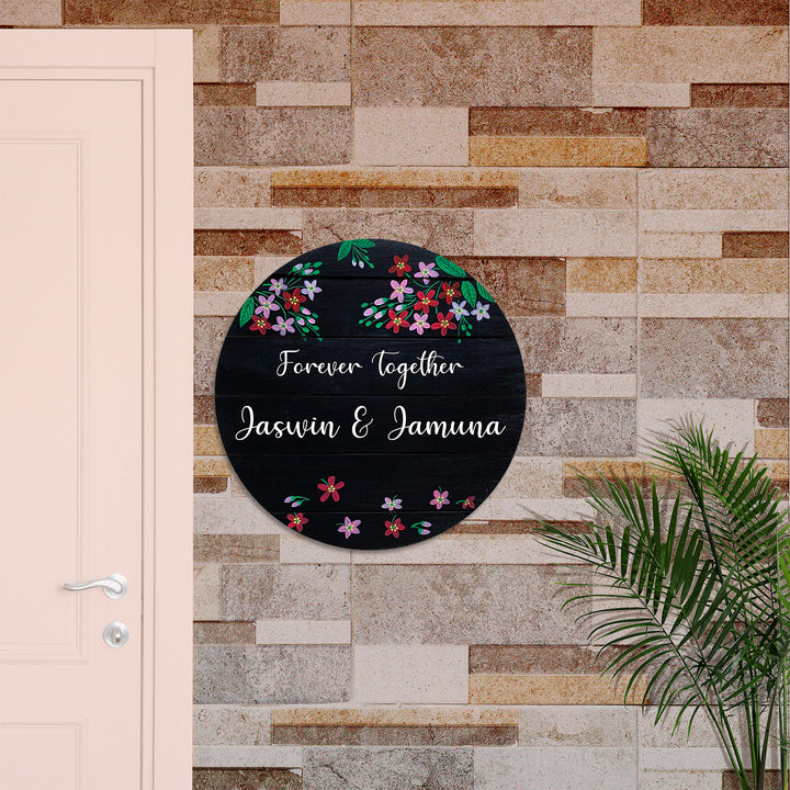 Hand Painted Floral Nameboard