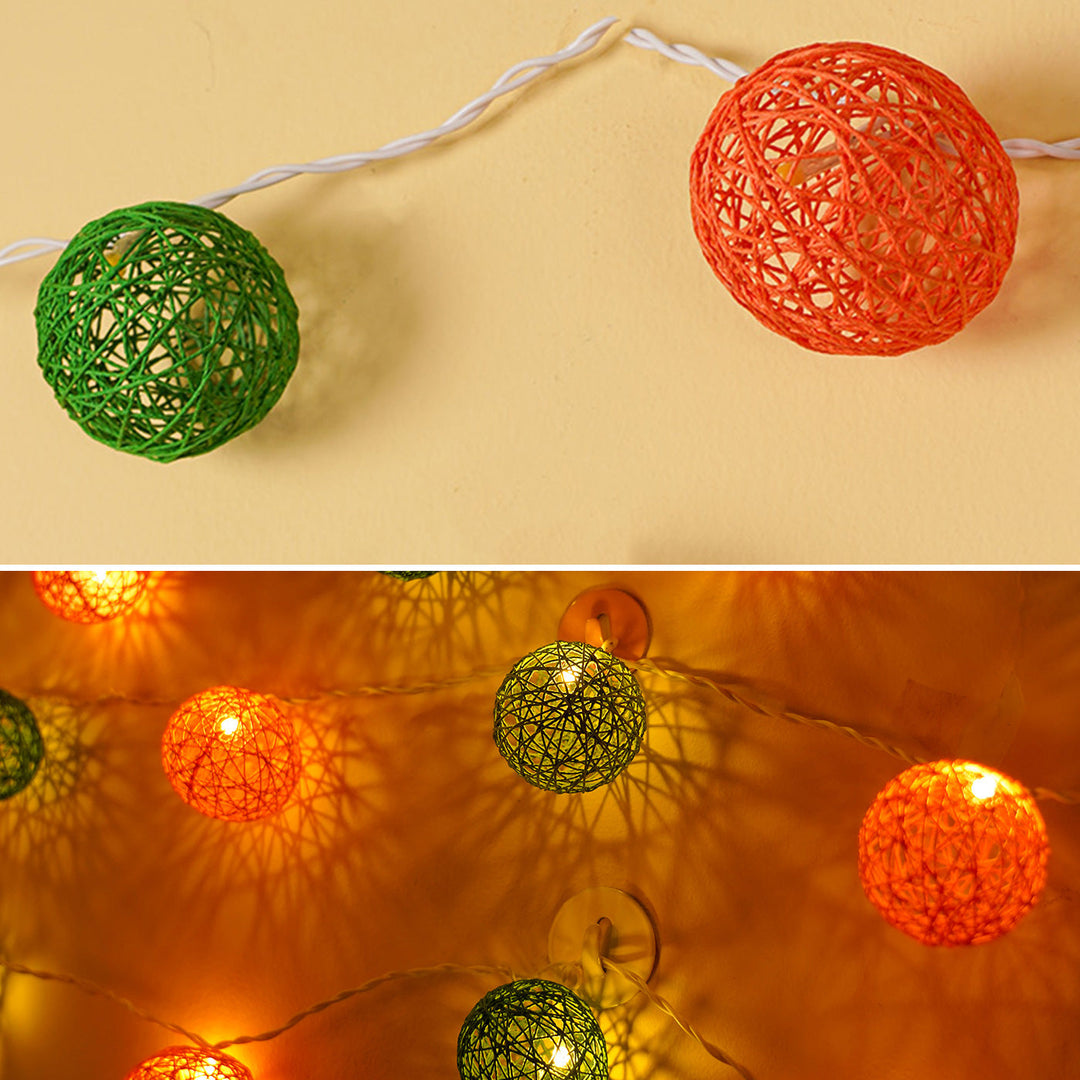 Handcrafted Yarn Spherical Fairy Light Hangings