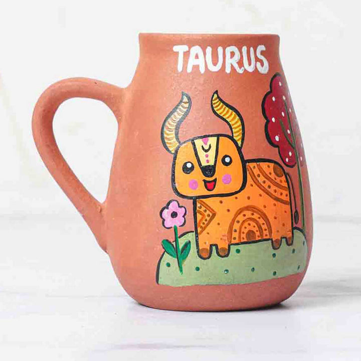Personalized Hand-painted Taurus Zodiac Sign Terracotta Mug