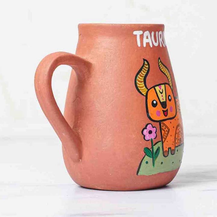 Personalized Hand-painted Taurus Zodiac Sign Terracotta Mug