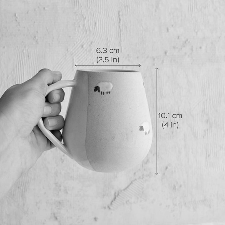 Handmade Ceramic Sheep Belly Mug - 400 ml
