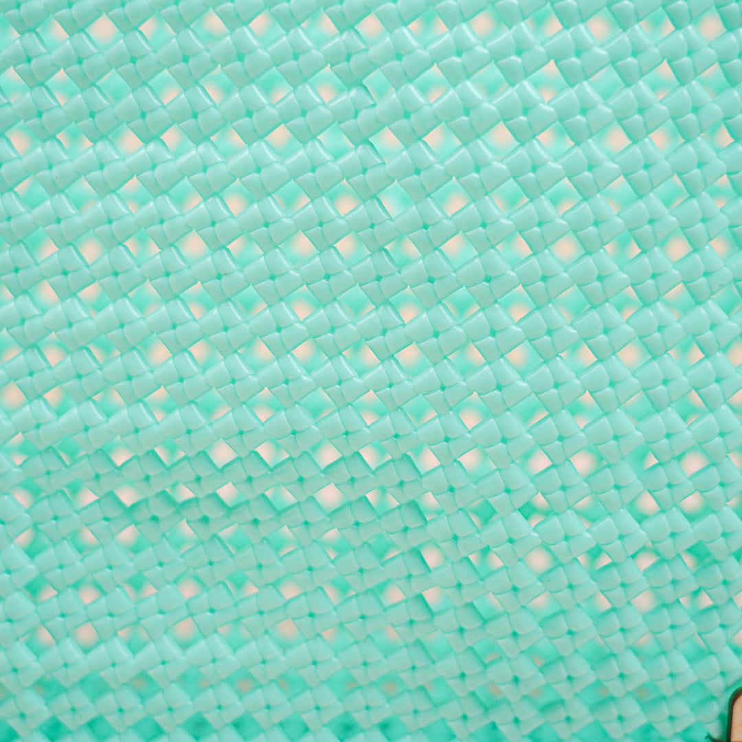 Pastel Blue Monocolor Handmade Wire Koodai Tote Bag